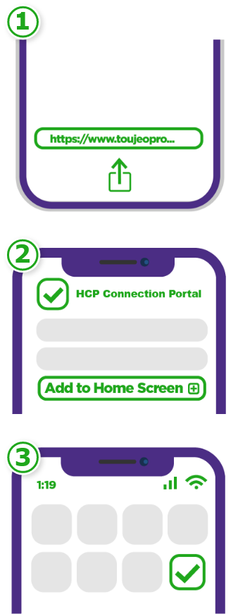 3 steps to add HCP Connection Portal to your smartphone home screen